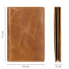 STILORD 'Larin' Vehicle Registration Holder Leather Passport Holder Real Leather Document Holder for Vehicle Registration Passes Hunting License Case with RFID Protection, Colour:Perugia - Brown
