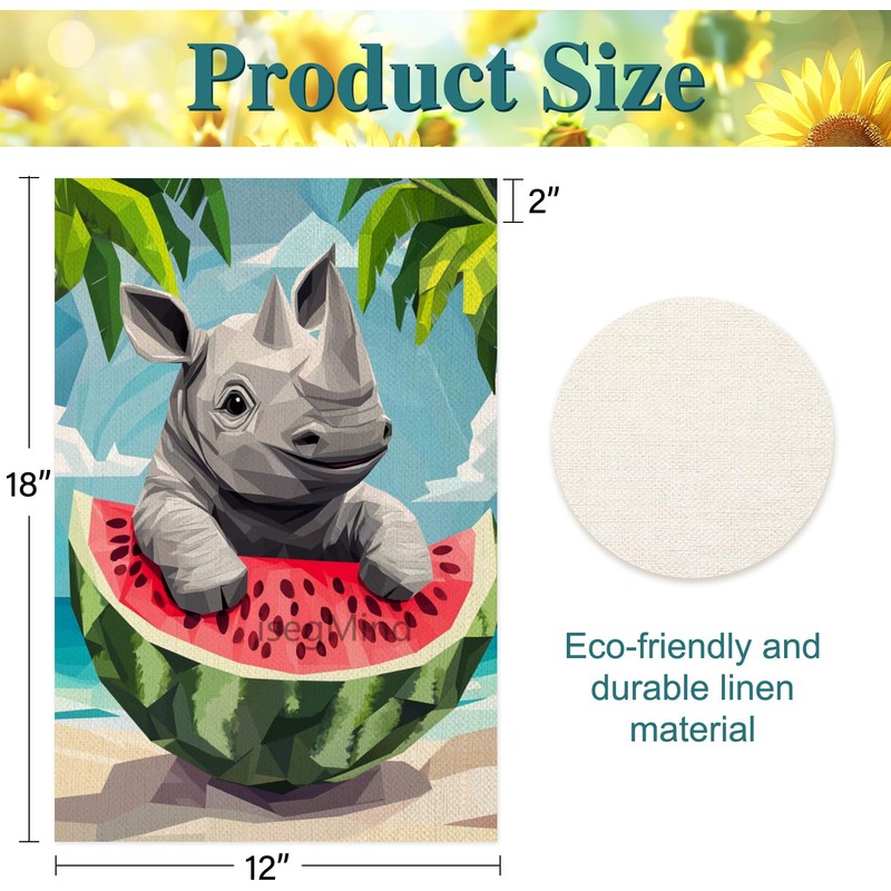 isegMind Hello Summer Watermelon Garden Flags for Outside 12x18 In