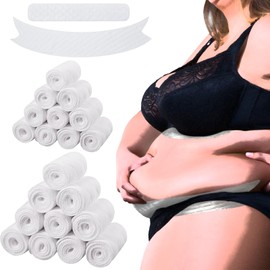 Wesnoy 20 Pack Cotton Tummy Liners and Bra Liners Set for Sweat Rash Skin Folds Plus Size Women Sweating Supplies(White,L)