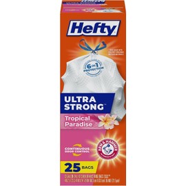 Hefty Ultra Strong Tall Kitchen Bags, Tropical Paradise, 25CT, + Storage Slider Bag 40CT + Freezer Slider Bag 25CT (Variety Pack)
