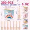 Ninehaoou 300 Set 6 oz Ice Cream Paper Cups with