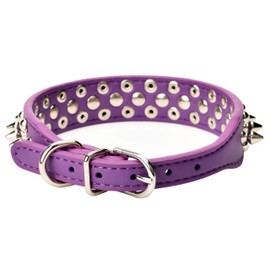 Aolove Mushrooms Spiked Rivet Studded Adjustable Pu Leather Pet Collars for Cats Puppy Dogs
