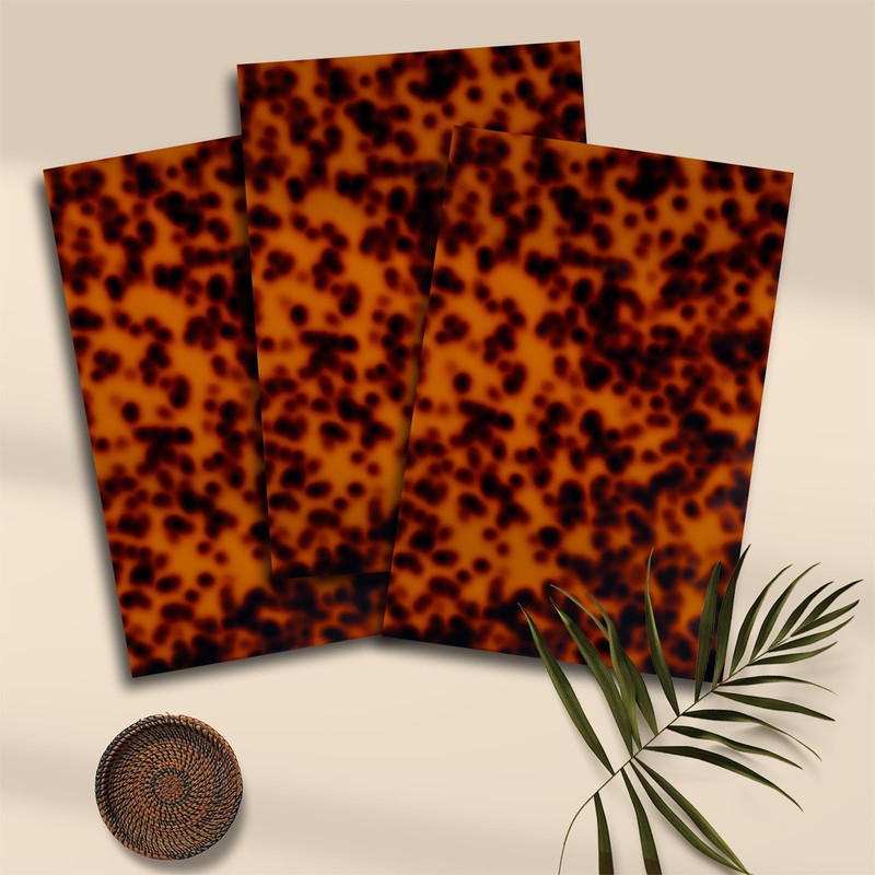 TOEPODO Tortoise Shell Cast Acrylic Sheets 1/8 Thick Acrylic Leopard