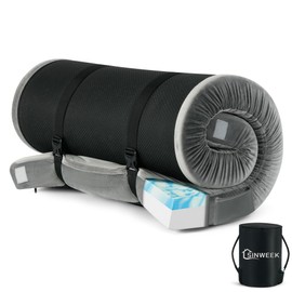 Sinweek 3 Inch Memory Foam Camping Mattress CertiPUR-US Waterproof Portable Roll Up Mattress for Adults Single Mattress Car Van Sleeping Mat Pad with Carrying Bag