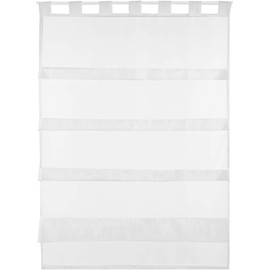 Transparent Bistro Curtain, Ruffled Look Roman Voile Curtain, Simple and Modern, Available in Many Versions