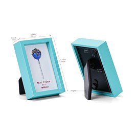 Winlor Mini size picture frames, Baby photo frame, 2x3'', set of 6, For tabletop decoration, With soft magnet sheet, Cute Refrigerator sticker, Blue color