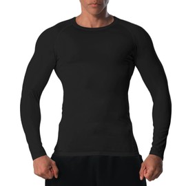 VanKee Men's Long Sleeve Compression Shirts Athletic Sport Undershirts Tight Base Layer Tops Rash Guard Cool Dry Fit Workout Running Baseball Gym
