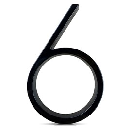 Noguez. Números y Letras para casa exterior, Números Modernos Exteriores para Casas, Departamentos, Oficinas, Bodegas, Locales. Número de 5 pulgadas de aspecto flotante y fácil de Instalar. (Seis)