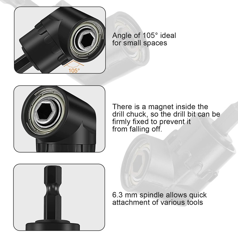 PARFCO Angle Drill Attachment 2 Pieces Angle Gear, Right Angle