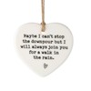 NQEUEPN Maybe I Can't Stop the Downpour Plaque, Ceramic Heart