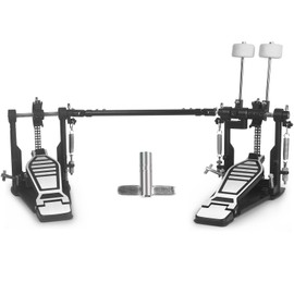 Seteol Double Kick Bass Drum Pedal, Heavy-Duty Double Kick Pedal with Twin Chain Drive Percussion Hardware & 4-Sided Beater Heads | Electric Drum Set Double Bass Pedal for Pro Drummers (Double Pedal)