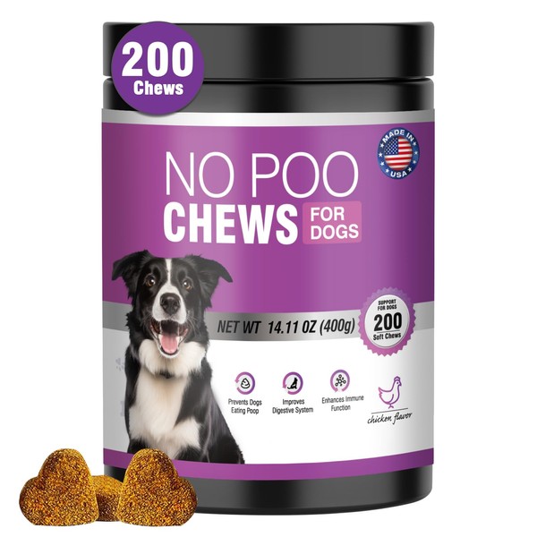 200 Chews No Poo Chews for Dogs-Coprophagia Stool Eating Deterrent