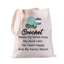 JYTAPP Crocheter Gift Knitting Project Bags Yarn Lover Canvas Tote Bag Reusable Shopping Bag Quilting Crocheting Lover Gift