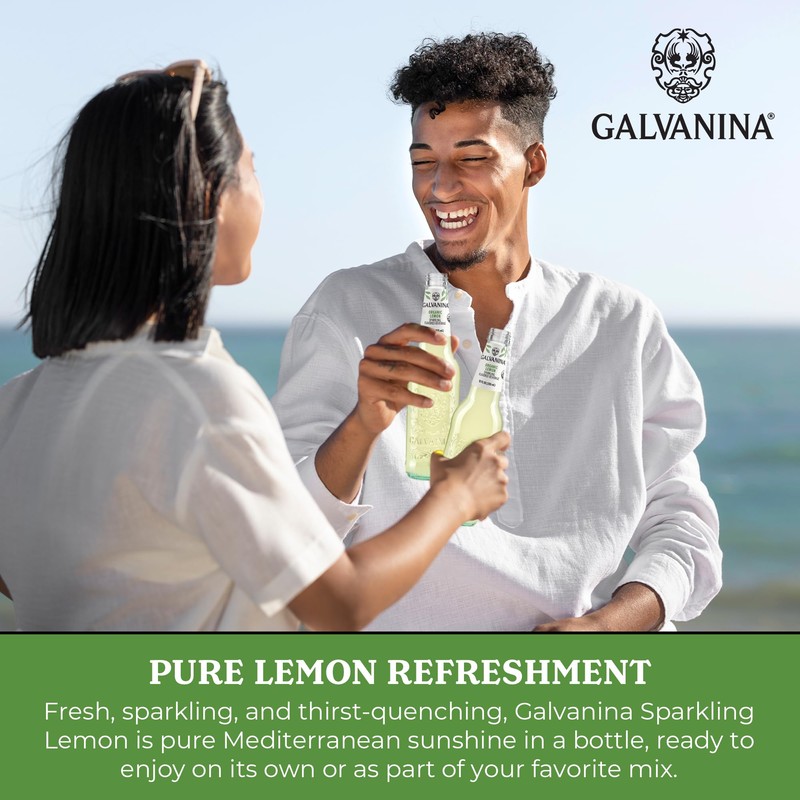 Galvanina Lemon – Organic Italian Sparkling Soda, 12 fl oz