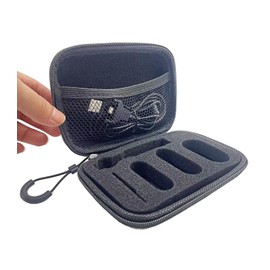 CLANMOU Organizer Travel Case for Plaud NotePin AI Voice Recorder, Water Resistant Portable Lightweight Storage Bag with Lanyard and Organization Foam, Case Only, Grey