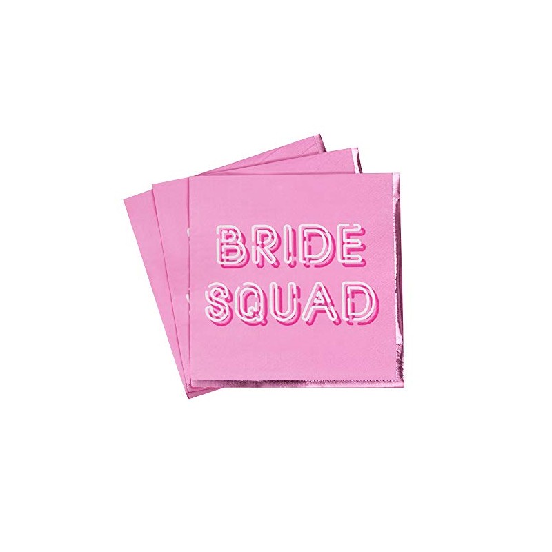 Neviti 775950 Bride Squad Napkin-16 Pack Paper Napkin, Pink, 16.5
