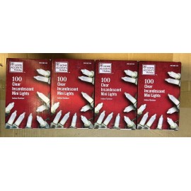 Home Accents Holiday 100 Clear Incandescent Mini Lights 20 Ft Length Home Accents Holiday - Lot Of 4