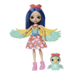 Enchantimals HHB89 Prita Parakeet (Budgie) & Flatter Doll, Toy for Children from 4 Years