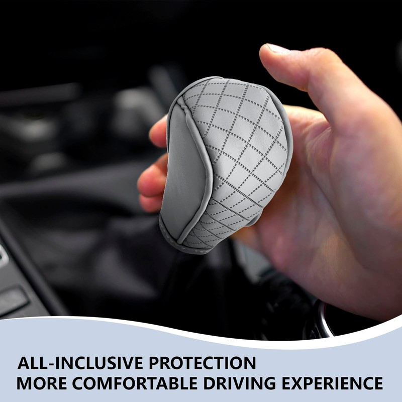 Leather Gear Shift Cover,Anti-Slip Car Shift Knob Cover for Shift