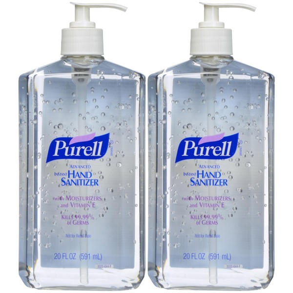PURELL Advanced Hand Sanitizer, Refreshing Gel, 20 fl oz Hand Sanitizer Table Top Pump Bottles (Pack of 2) - 3023-12-EC
