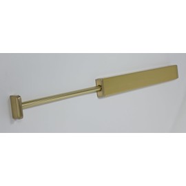 Designer Wardrobe Reversible Closet Valet Rod 11.75" or 13.75" Length with 8.5" Retractable Pullout Extension and Installation Hardware (Matte Brass, 11.75 Inch Long)