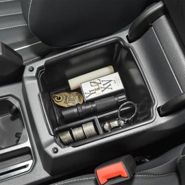 HGWEI Center Console Organizer Compatible with VW Tiguan 2018 2019 2020 2021 2022 2023 2024 And Volkswagen Taos 2022-2025, ABS Insert Tray Armrest Storage Box Interior Accessories, Black