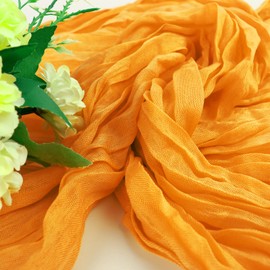 1 Pack Orange Golden Cheesecloth Table Runner 10FT Boho Gauze Rustic Cheese Cloth Table Runner, 35x120 Inches for Birthday Party Baby Shower Wedding Party Decorations