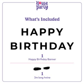HOUSE OF PARTY Happy Birthday Banner | Happy Birthday Sign for Birthday Decor, Backdrop | Paper Banner for Birthday Party Decoration (Black)