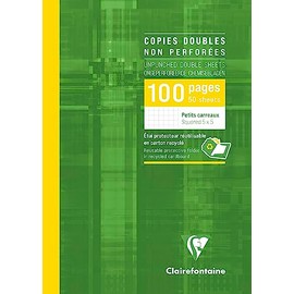 Clairefontaine 5752C Pack of 50 Office Sheets A4 21 x 29.7 cm Squared, Ideal for School, White