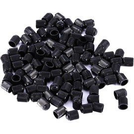 Tbest Tapones para Pivote De Llanta De Carro,Tapones para Válvula De Llantas,100 Piezas de plástico Negro,Coche,Bicicleta,Motocicleta,camión,Rueda,válvula,Tapa,neumático,vástago
