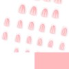 Almond False Nails with Glue - 24Pcs French Tip False