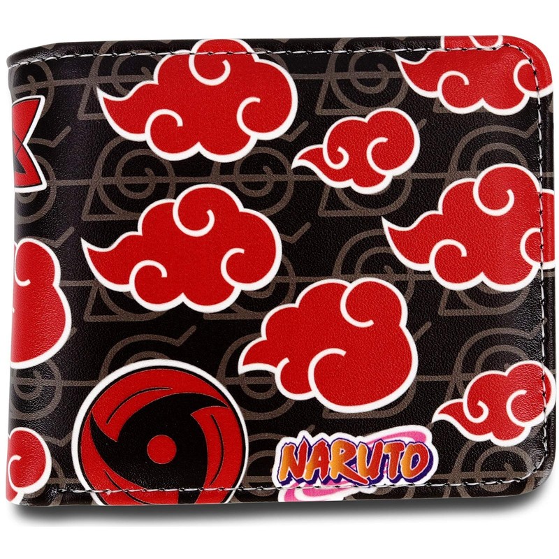 Roffatide Anime Naruto Wallets Akatsuki Red Cloud Sharingan Anti Leaf