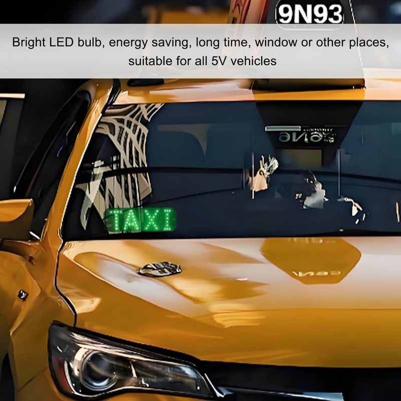 DXNQ Taxi LED Sign Decor, 5V USB Bright Taxi Led