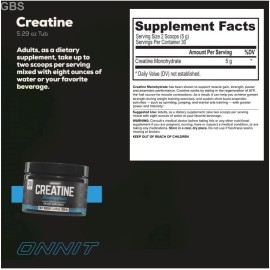 Onnit Creatine Monohydrate -30 Servings 5g Per Serving , 5.29 Oz (Pack of 1)