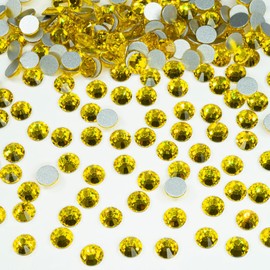 2880pcs SS10 2.8mm Citrine Yellow Flatback Rhinestones bulk K9 Glass Lemon Yellow Nail Art Gems Round Beads Crystals Stones Diamonds Nail Charms Jewels for Nails Eyes Face Makeup Crafts DIY Tumblers