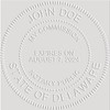 MaxMark Notary Seal Round Pink Embosser for Delaware State -