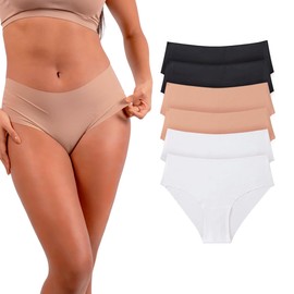 Noltrom | Set de 6 Bragas Sin Costuras. Paquete 6 Piezas de Ropa Interior para Mujer. Calzon Invisible. Seamless Sensación Desnuda. (MX/US, Alfa, X-Grande, Regular, Regular, Multicolor)