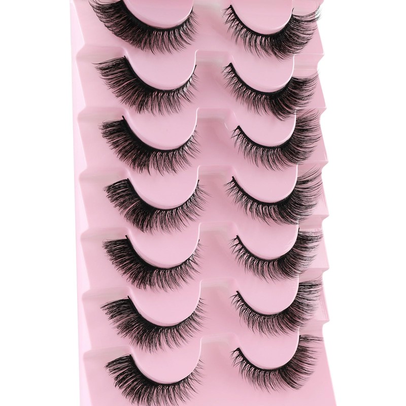 Kiusatig Eyelashes Natural Fox Eye Lashes Cat Eye Lashes Fluffy