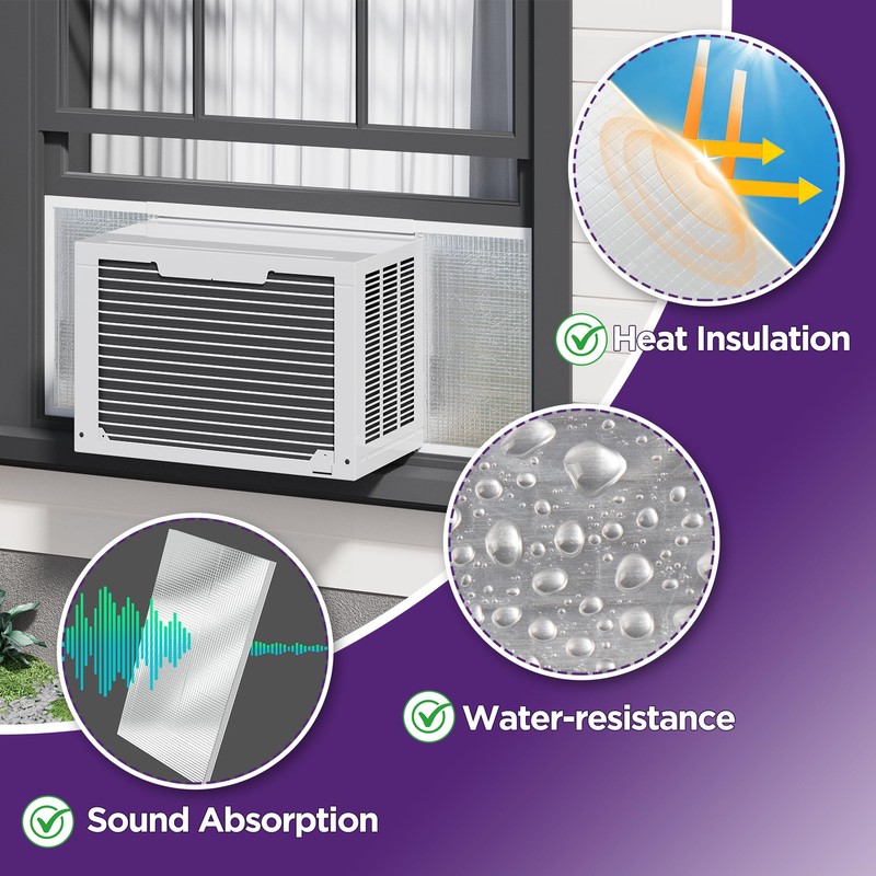 Mxclimate Window AC Insulated Foam Panels with Aluminum Foil Heat