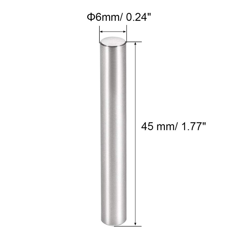 sourcing map 15Pcs 6mm X 45mm Dowel Pin 304 Stainless