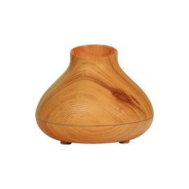 Color Flame Aromatherapy Diffuser, USB Smart Power Off and Ultrasonic Humidification, Volcano Burst Essential Oil Diffuser for Home and Office (Essential Oil Not Included) (Light Woodgrain)