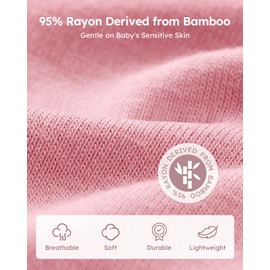 Yoofoss Rayon Made from Bamboo Baby Sleep Sack 6-12 Months TOG 0.5 Baby Wearable Blanket, Super Soft Infant Toddler Sleeping Sack 2-Way Zipper, Pink&Beige