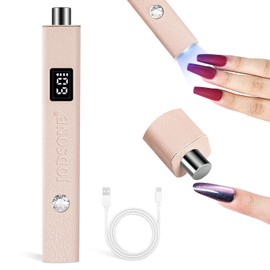 JODSONE Handheld U V Lamp Mini with Magnet Nail Dryer Portable Cordless Rechargeable USB for Curing Gel Polish Absorb Cat Eye Effect Pink