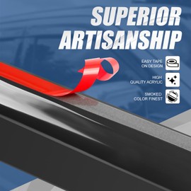 Auto Dynasty Set of 2 Carbon Fiber Pattern Window Visors Compatible with 1997 1998 1999 2000 2001 2002 2003 2004 Ford F150 F250 Heritage, Tape-On Rain Guards Shield Vent Shade Deflector Glossy Black