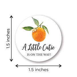 1.5" Round - A Little Cutie is On The Way Baby Shower Stickers - Set of 60