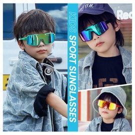 Cyxus Kids Sports Sunglasses Polarized UV400 Protection Youth Baseball Sunglasses for Boys Girls Cycling Softball