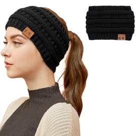 Winter Knitted Headband for Women – Soft Warm Crochet Braided Ear Warmer, Cozy & Stylish for Cold Weather, Perfect for Ponytails