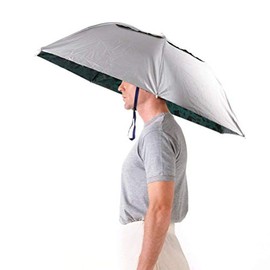 Aoneky Windproof Head Umbrella Hat â 35'' Large Adults Folding Brolly Hat with Hands free Headband for Women & Man Golf, Fishing, Gardening, Photography, Walking - Fancy Dress Funny/Joke Gift