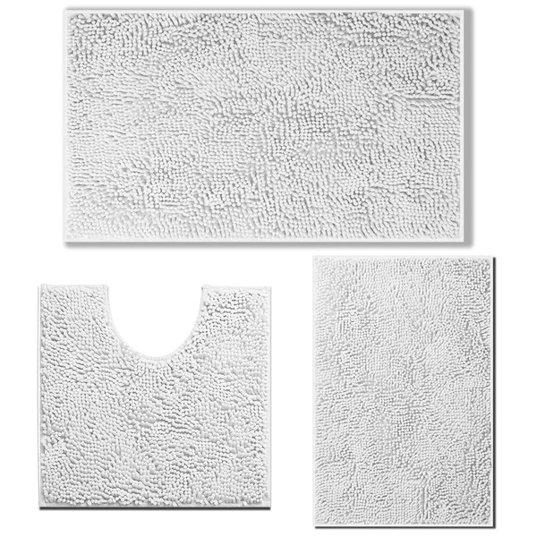 RUN HELIX Chenille Bath Mat Non Slip, Bath Mat Set