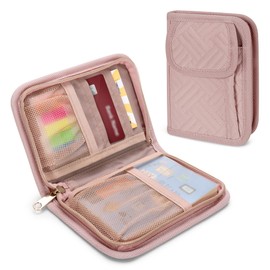 Yarwo Journal Cover Compatible with Field Notes, Moleskine Cahier Journal Notebook(3.5” x 5.5”), Pocket Notebook Zippered Cover with Card and Pen Holder for Journal Notebooks, Planners, Pink